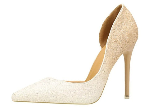 New pointed toe shallow side sequin wedding high-heeled Sandal CODE: KAR4756