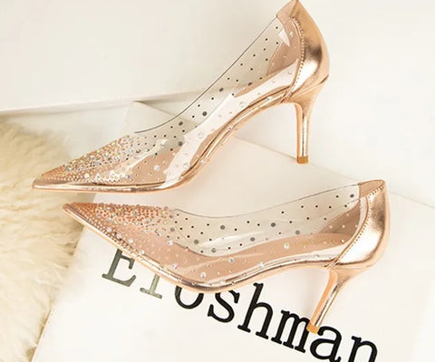 Sexy Transparent Crystal Pumps Autumn High Heels CODE: KAR4757