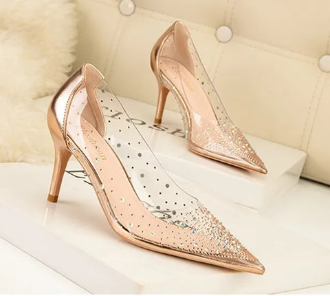 Sexy Transparent Crystal Pumps Autumn High Heels CODE: KAR4757