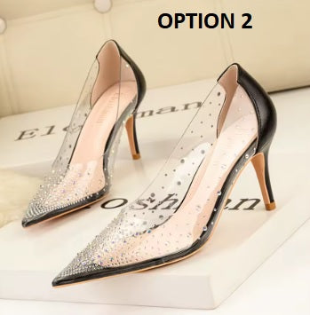 Sexy Transparent Crystal Pumps Autumn High Heels CODE: KAR4757