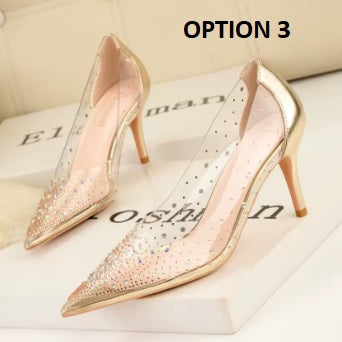 Sexy Transparent Crystal Pumps Autumn High Heels CODE: KAR4757