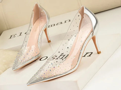 Sexy Transparent Crystal Pumps Autumn High Heels CODE: KAR4757