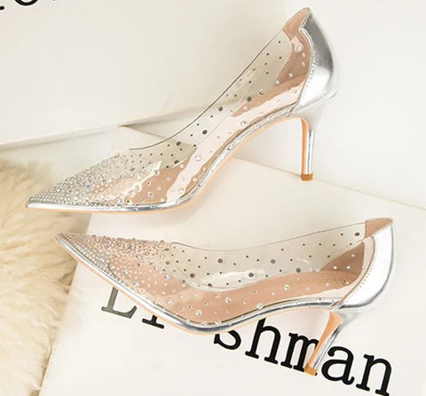 Sexy Transparent Crystal Pumps Autumn High Heels CODE: KAR4757