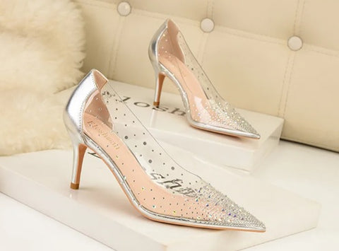 Sexy Transparent Crystal Pumps Autumn High Heels CODE: KAR4757