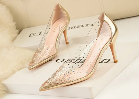 Sexy Transparent Crystal Pumps Autumn High Heels CODE: KAR4757