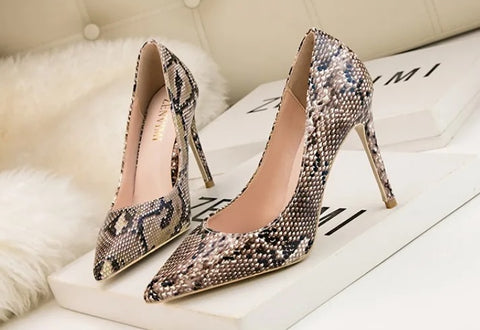 Fashion Snake Pattern High Heels CODE: KAR4758