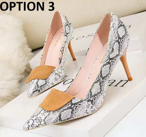 New Occident Style Sexy Snakeskin Print High Heels CODE: KAR4759