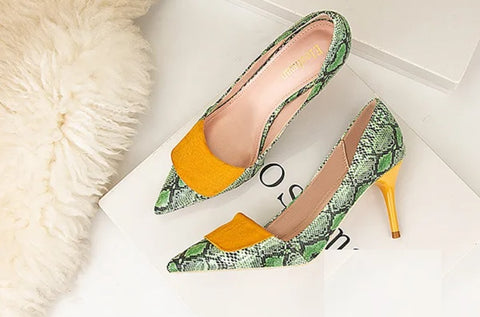 New Occident Style Sexy Snakeskin Print High Heels CODE: KAR4759