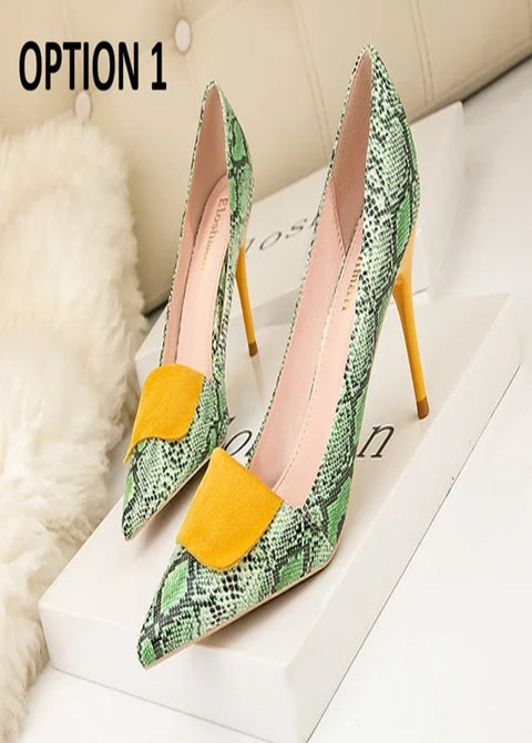 New Occident Style Sexy Snakeskin Print High Heels CODE: KAR4759