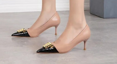 New Pointed Tip Rivets Designer High Heels CODE: KAR4760