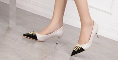 New Pointed Tip Rivets Designer High Heels CODE: KAR4760