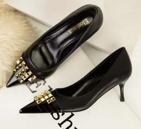 New Pointed Tip Rivets Designer High Heels CODE: KAR4760