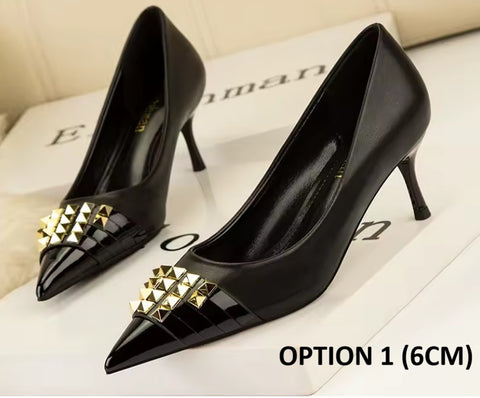 New Pointed Tip Rivets Designer High Heels CODE: KAR4760