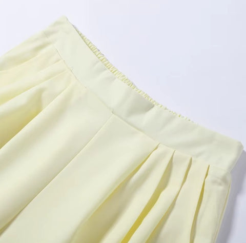 New O-neck Puff Sleeve Shirt & Loose Lantern Commute Set CODE: KAR4762