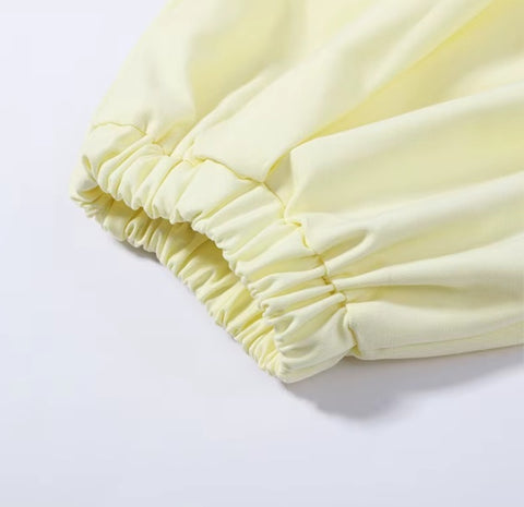 New O-neck Puff Sleeve Shirt & Loose Lantern Commute Set CODE: KAR4762