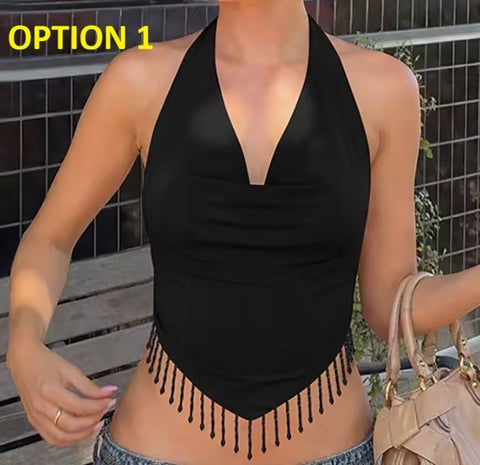 New Backless Tie-up Cropped Short Top CODE: KAR4767