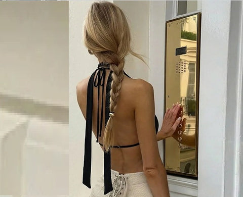 New Backless Tie-up Cropped Short Top CODE: KAR4767