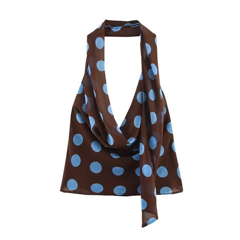 NEW SCARF POLKA DOT HALTER SEXY TOP AND SKIRT CODE: KAR4772