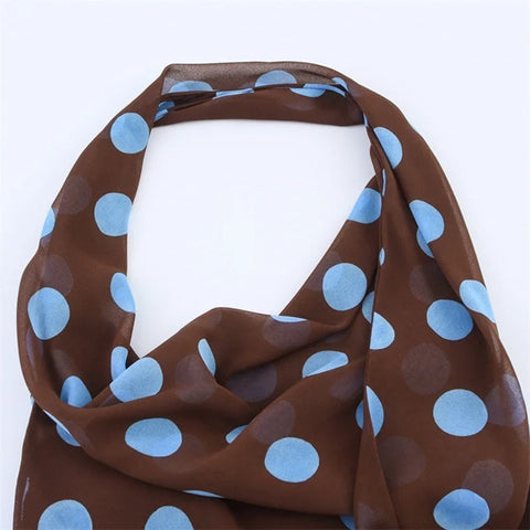 NEW SCARF POLKA DOT HALTER SEXY TOP AND SKIRT CODE: KAR4772
