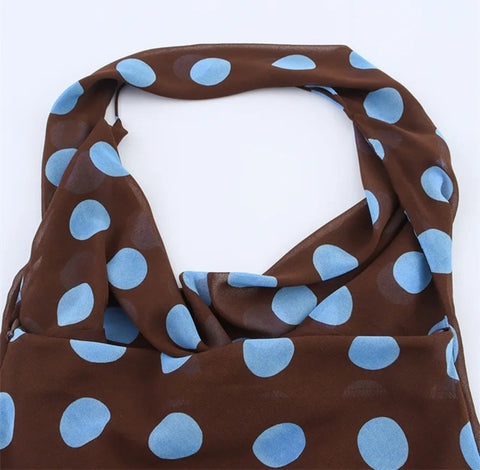 NEW SCARF POLKA DOT HALTER SEXY TOP AND SKIRT CODE: KAR4772