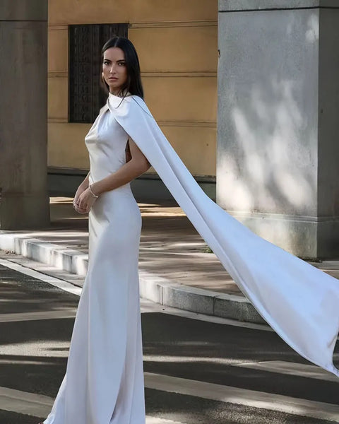 New Off Shoulder Satin Ribbon Halter Maxi Long Dress CODE: KAR4773