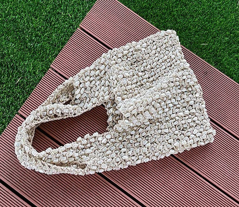 New Fashion Versatile Gloss Pearl White Beading Handheld Bag  CODE: KAR4777