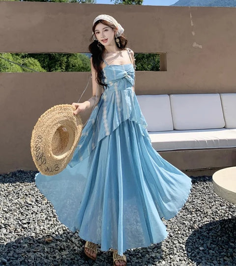 Asymmetric Cami Top High Waist Long Skirt Two Piece Set CODE: KAR4783