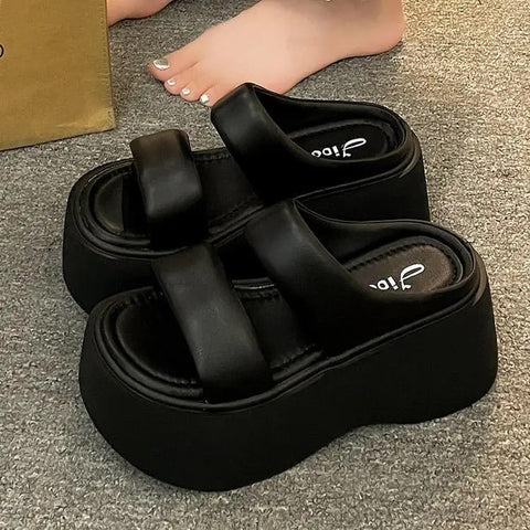 Fashionable Wedge Heel Slipper Chunky Platform Sandals CODE: KAR4788