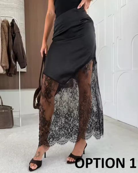 New Sexy Lace Patchwork Long Skirt CODE: KAR4791