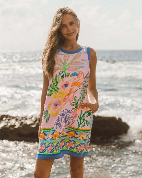 New Fashion Summer Beach Bohemain Print Mini Dress CODE: KAR4805