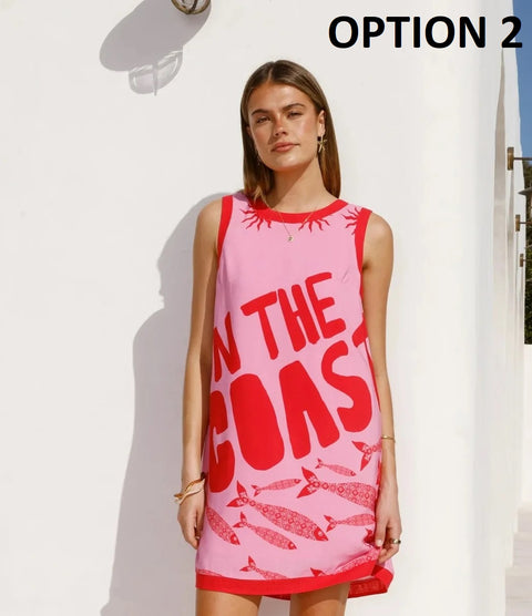 New Fashion Summer Beach Bohemain Print Mini Dress CODE: KAR4805