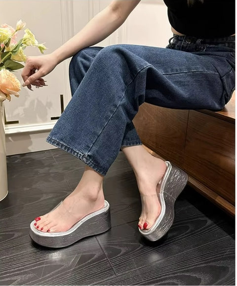 New Fashion Summer Transparent Platform Slippers CODE: KAR4808