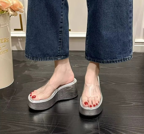 New Fashion Summer Transparent Platform Slippers CODE: KAR4808