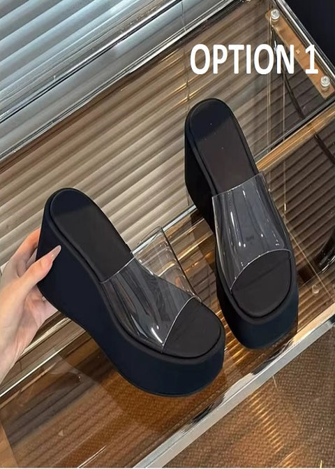 New Fashion Summer Transparent Platform Slippers CODE: KAR4808