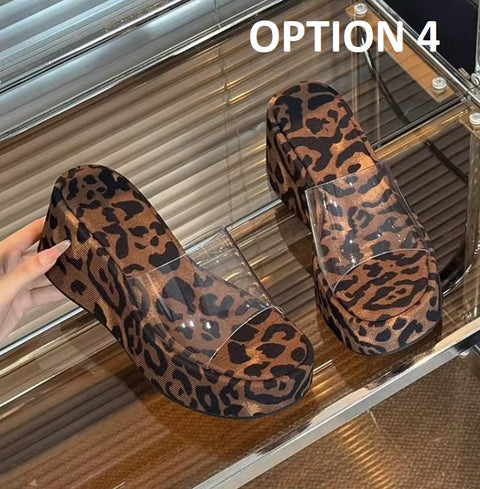 New Fashion Summer Transparent Platform Slippers CODE: KAR4808