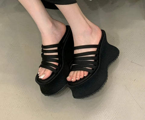 New Leopard Flip Flops Cozy Platform Heels CODE: KAR4809