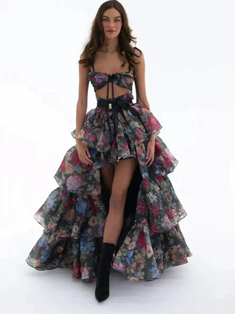 New Printed Strapless Camisole Dress CODE: KAR4813