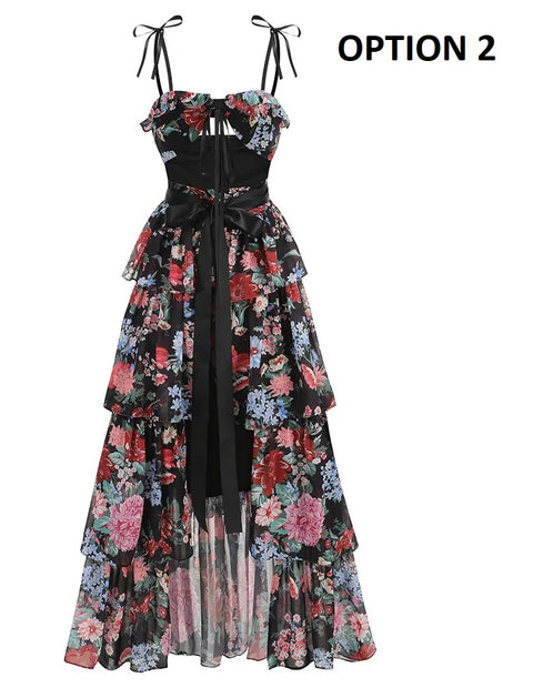 New Printed Strapless Camisole Dress CODE: KAR4813