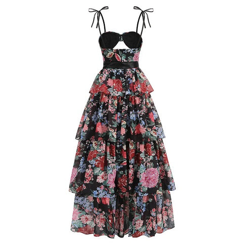 New Printed Strapless Camisole Dress CODE: KAR4813