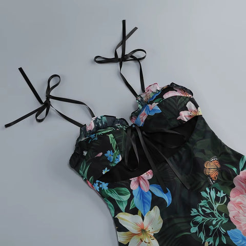 New Printed Strapless Camisole Dress CODE: KAR4813