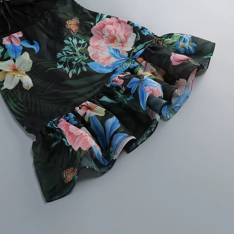 New Printed Strapless Camisole Dress CODE: KAR4813