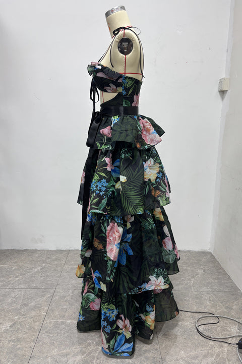 New Printed Strapless Camisole Dress CODE: KAR4813
