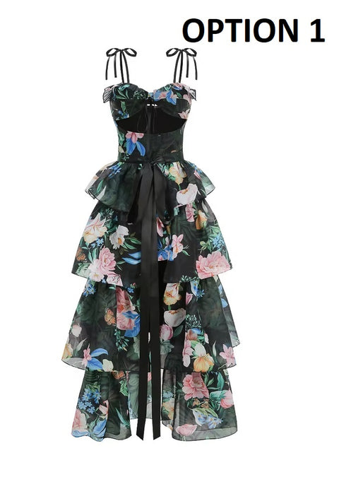 New Printed Strapless Camisole Dress CODE: KAR4813