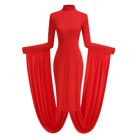 New Celebrity Banquet Slim Fit Solid Color Long Sleeve Evening Dress CODE: KAR4814