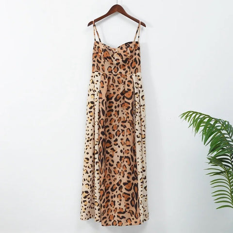 New Leopard Print Sleeveless Sling Dress CODE: KAR4817