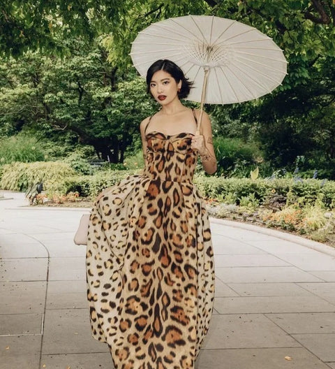 New Leopard Print Sleeveless Sling Dress CODE: KAR4817