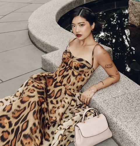 New Leopard Print Sleeveless Sling Dress CODE: KAR4817