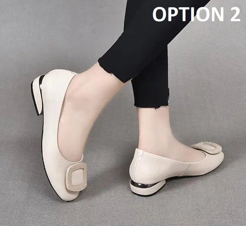 New Fashion Shallow Mouth Comfortable Pumps Thick Heels Shoes CODE: KAR4836