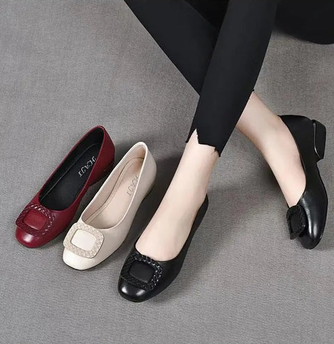 New Fashion Shallow Mouth Comfortable Pumps Thick Heels Shoes CODE: KAR4836