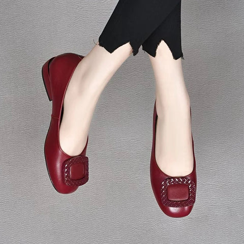 New Fashion Shallow Mouth Comfortable Pumps Thick Heels Shoes CODE: KAR4836